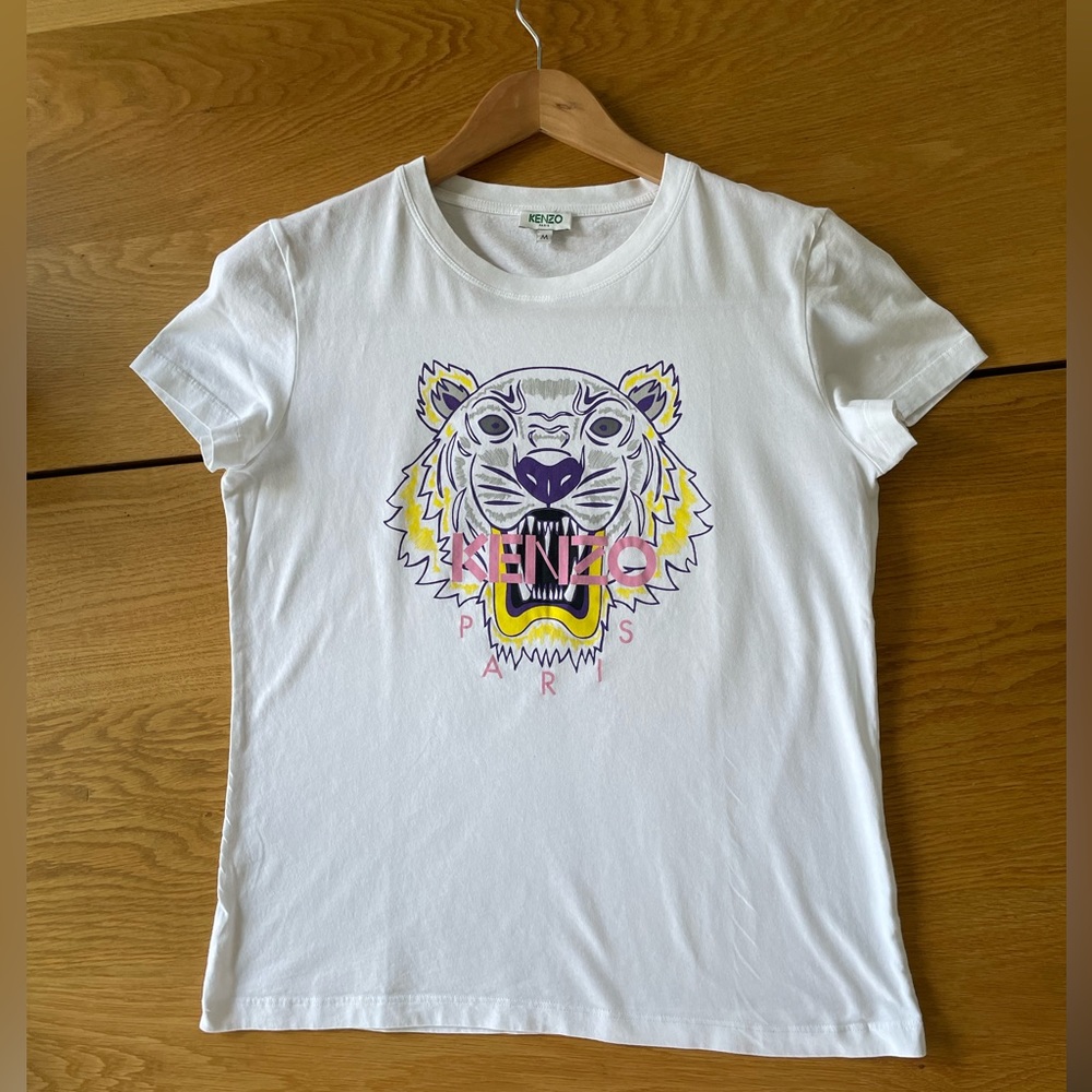 Kenzo Tiger Tshirt White and Pink